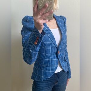 NEW Smythe Linen Pouf Sleeve Blazer